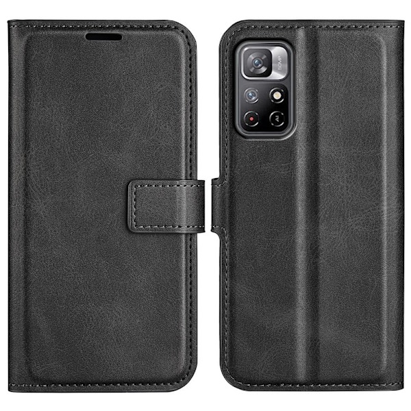 Hållbart konstläder Xiaomi Redmi Note 11T 5G / Xiaomi Redmi Note 11S 5G fodral med plånbok - Svart Svart