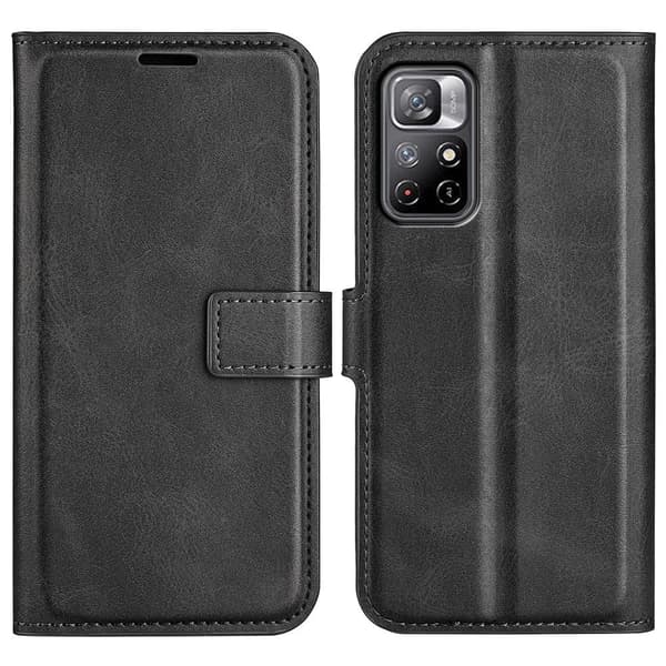 Lompakko Nahkakotelo For Xiaomi Redmi Note 11T 5G / Note 11s 5g - Musta Black