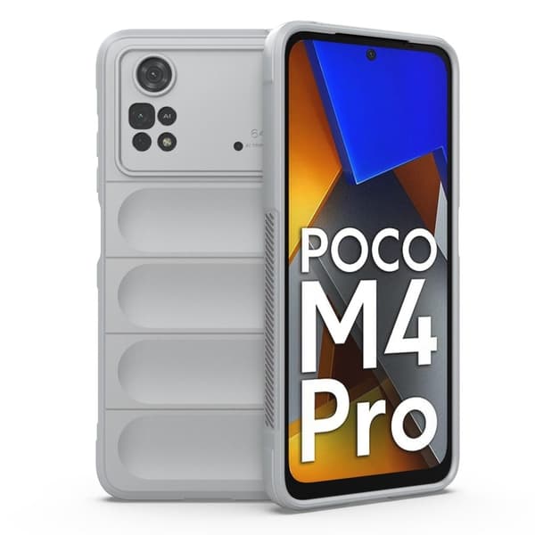 Deksel med mykt grep for Xiaomi Poco M4 Pro - Lysegrå Silver grey
