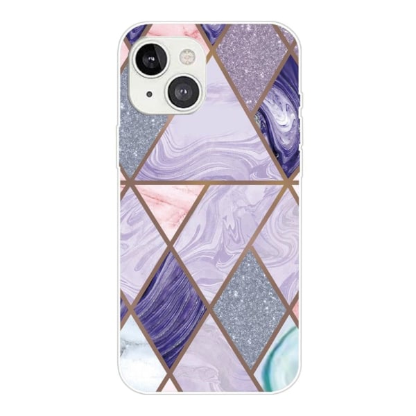 Marble design iPhone 14 cover - Trekanter Og Diamantmarmor Multicolor
