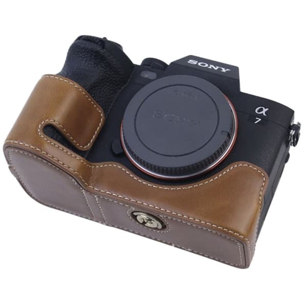 Sony A7S III halvkroppsfodral i PU-läder - Brun Brun