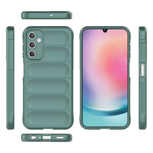 Mjukt greppformat Samsung Galaxy A25 skal - Grön Grön