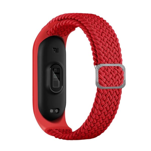 Xiaomi Mi Band 7 / 6 / 5 klockarmband i elastisk nylon - Röd Röd