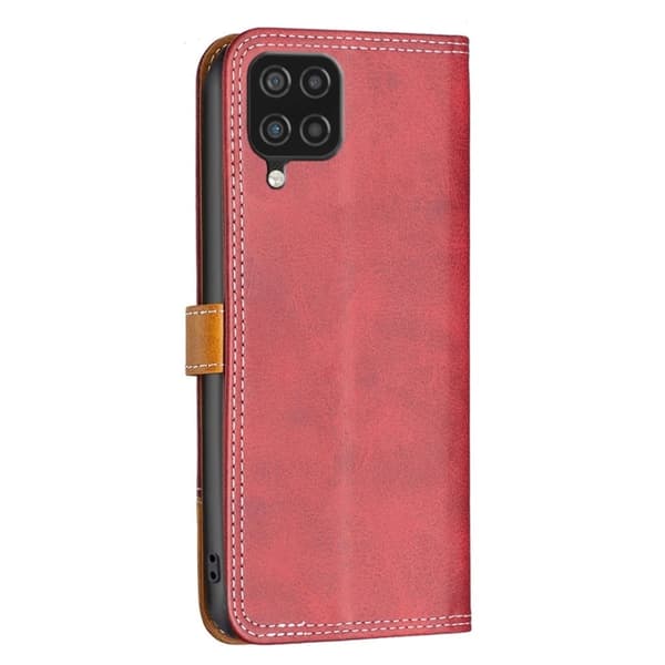 BINFEN tofarget læretui for Samsung Galaxy A12 5G - Rød Red
