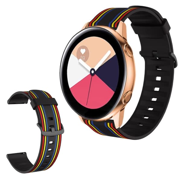 20 mm Twill-farvet urrem til Amazfit- og Huawei-ure - Sort / Farverig Black