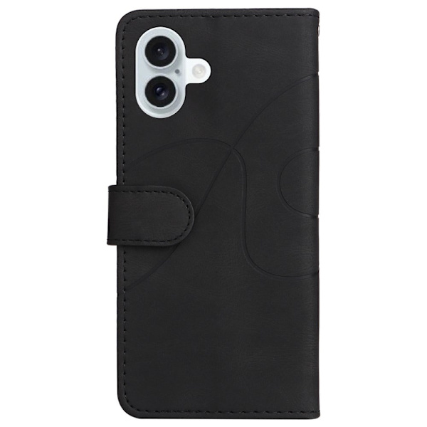 Teksturoitu nahkakotelo hihnalla iPhone 16 Plus - Musta Black