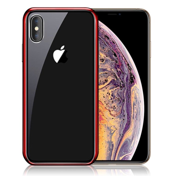 NXE iPhone Xs Max etui med galvaniserede metalkanter - Rød Red