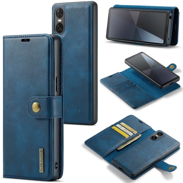 DG.MING Sony Xperia 10 VI 2-i-1 lommeboketui - Blå Blue