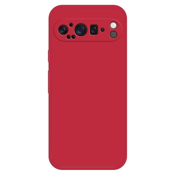 Google Pixel 9 Pro XL fleksibelt deksel med rett kantbeskyttelse - Rød Red