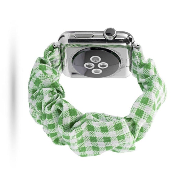 Apple Watch Series 5 40mm kangaskuvioinen kellonauha - Vihreä Ruudullinen Kuvio Green