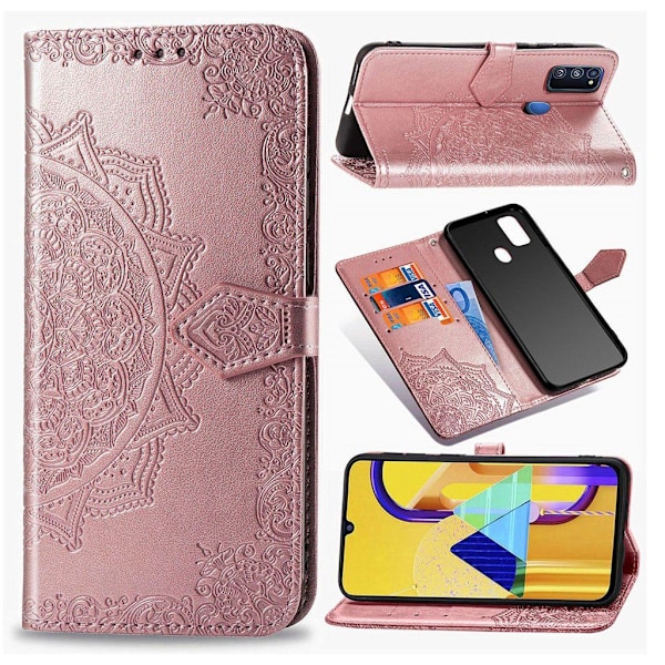 Mandala läder Samsung Galaxy M30s fodral - Rosa Rosa