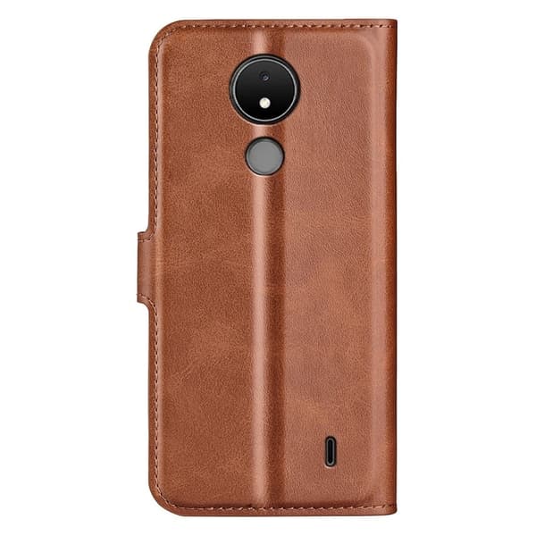 Læderetui med Pung til Nokia C21 - Lysebrun Brown