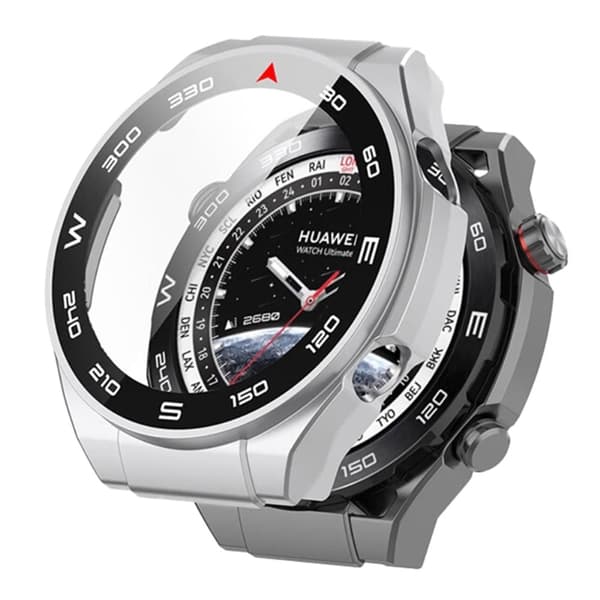 RURIHAI Huawei Watch Ultimate cover with high alumina glass - Silver Silvergrå