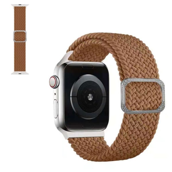 Apple Watch 42mm - 44mm nylon braid watch strap - Coffee Brown