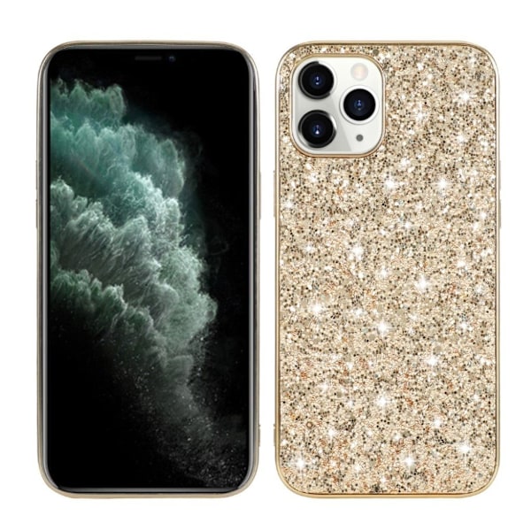 Glitter iPhone 12 Mini skal - Guld Guld