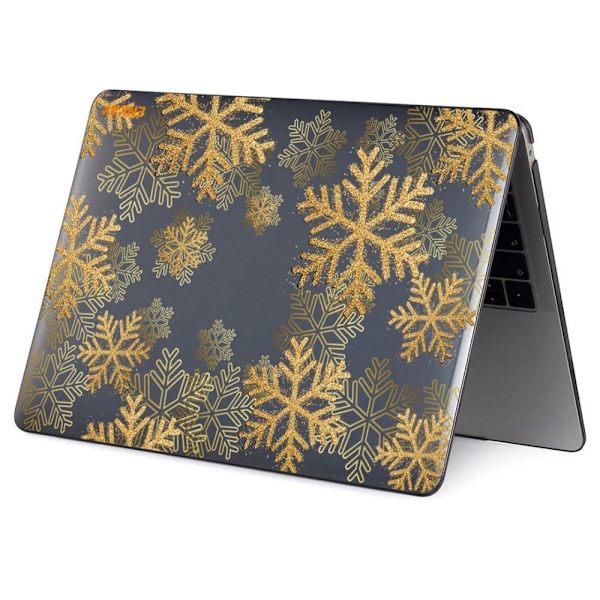 HAT PRINCE MacBook Air 13 Retina (A2179, 2020) / (A1932, 2018-2019) / M1 (A2337, 2020) vintage-kukkatyylinen suojus - Kultainen Lumihiutale Gold