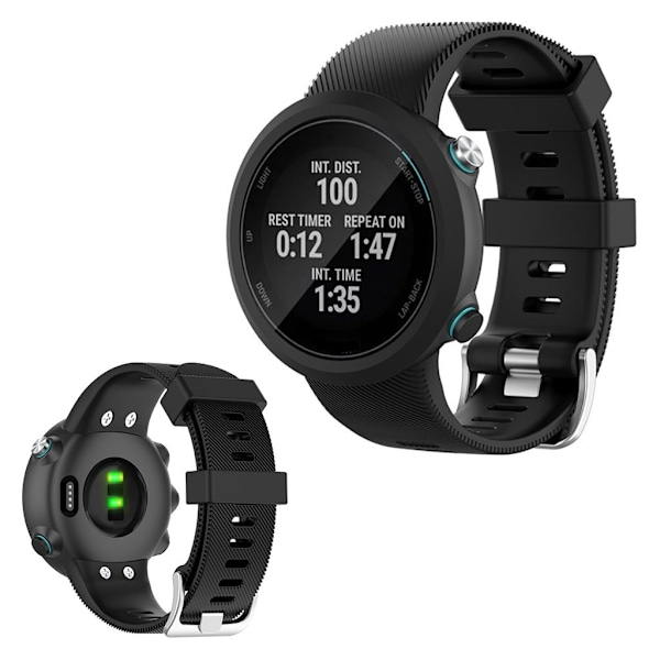 Garmin Swim 2 / Forerunner 45 / 45S holdbar silikone Urrem - Sort Black
