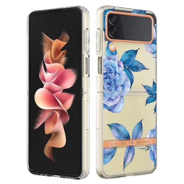 Super Slim og Holdbart Blødtcover til Samsung Galaxy Z Flip4 - Hc003 Blå Pæon Blue