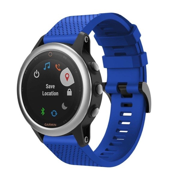 Stylish silicone watch band for Garmin Fenix 5S - Dark Blue Blå