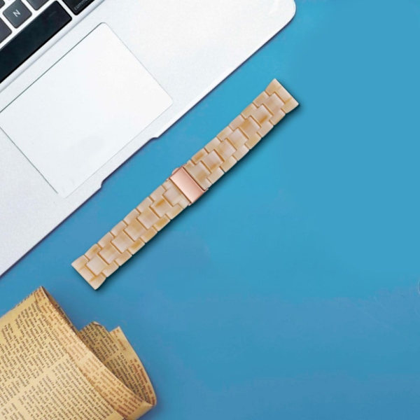Resin Band Popglory Smart Watch Replacement Strap - Elfenben Brown