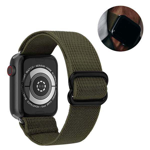 Apple Watch 42mm - 44mm elastic pattern watch strap - Green Grön