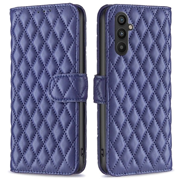 Rombuskuvioinen matta läppäkotelo Samsung Galaxy A34 5G - Sininen Blue