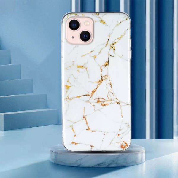 Marble iPhone 15 Etui - Hvid White