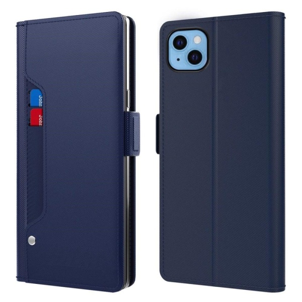 iPhone 13 Mini etui med makeup-spejl i smart design - Blå Blue