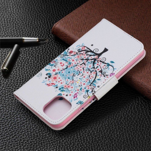Wonderland iPhone 11 Pro Max flip etui - Blomstret Træ Pink