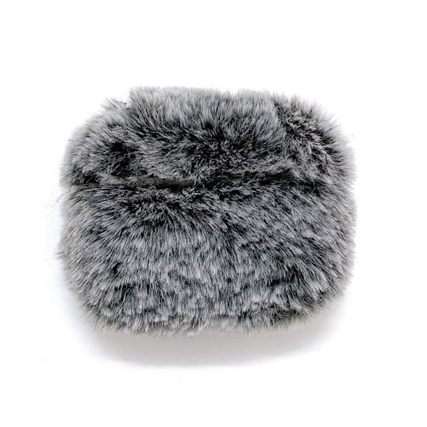 AirPods Pro 2 fodral i fuskpäls med spänne - Grå Silvergrå