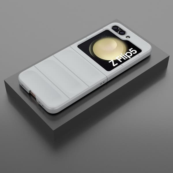 Blødt grebsformet Samsung Galaxy Z Flip5 cover - Lysegrå Silver grey