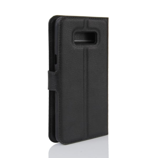 Samsung Galaxy S8 stilfuldt læder-etui - Sort Black
