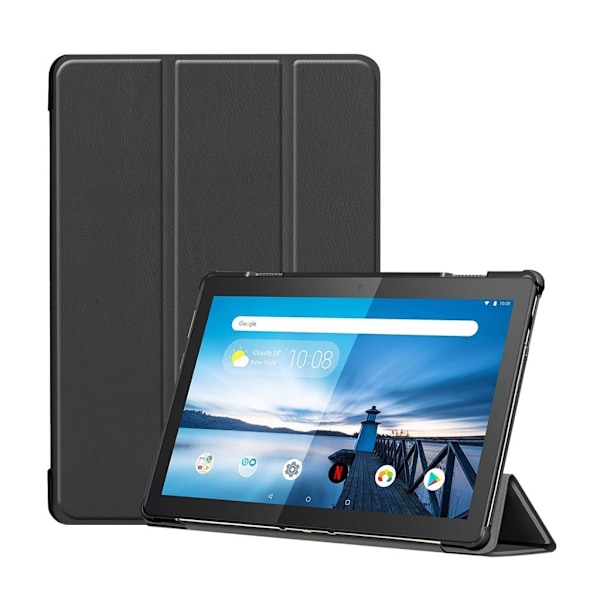 Lenovo Tab M10 tre-folds læder etui - Sort Black
