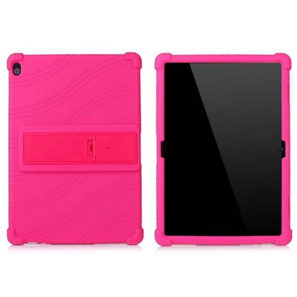 Silicone slide-out kickstand design case for Lenovo Tab M10 - Ro Pink