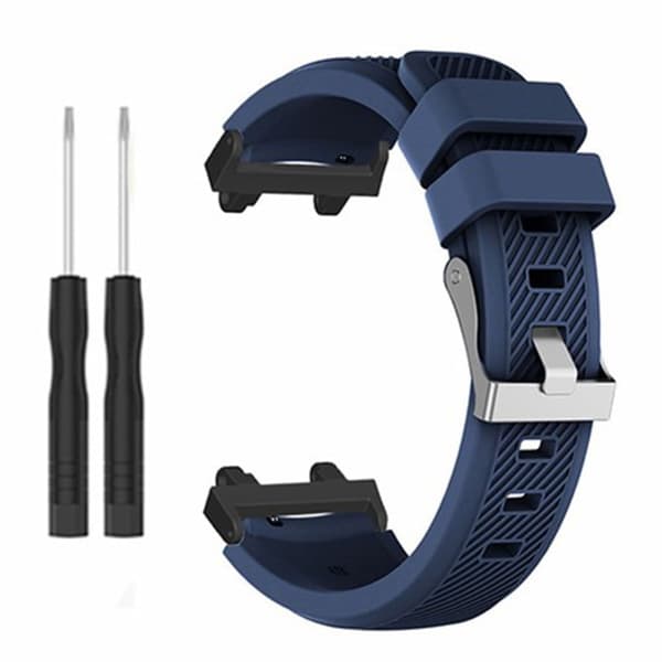 Huami Amazfit Active Edge A2212 Watch Band Twill Texture Silicone Strap Replacement - Midnatsblå Blue