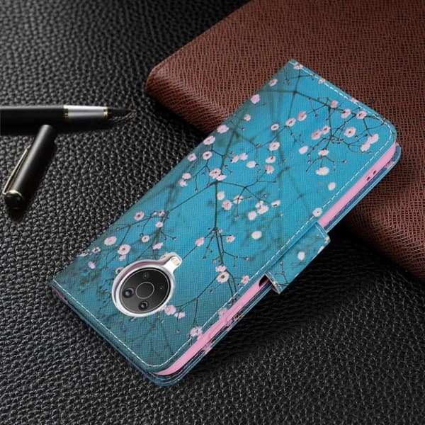 Wonderland Nokia G20 Flip etui - Træ med blomster Blue