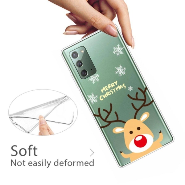 Juletaske til Samsung Galaxy Note 20 - Elg Og Sne Brown