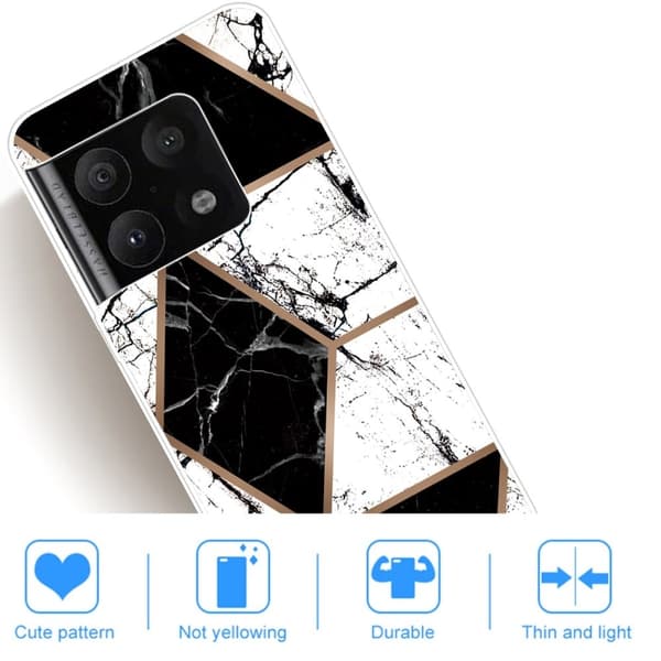 Marble OnePlus 10 Pro Suojakotelo - Musta And Valkoinen Marble Shape Black