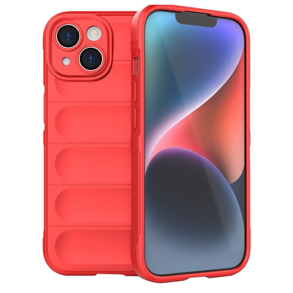 Blødt grebsformet cover til iPhone 15 Plus - Rød Red