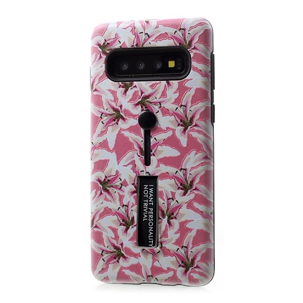Samsung Galaxy S10 ophøjet mønster hybrid etui - Model H Multicolor