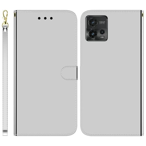Mirror Motorola Moto G72 Flippetui - Sølv Silver grey