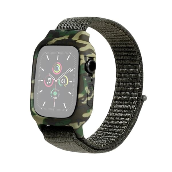 Apple Watch Series 6 / 5 40mm unique patterned nylon watch band - Olive Green Grön