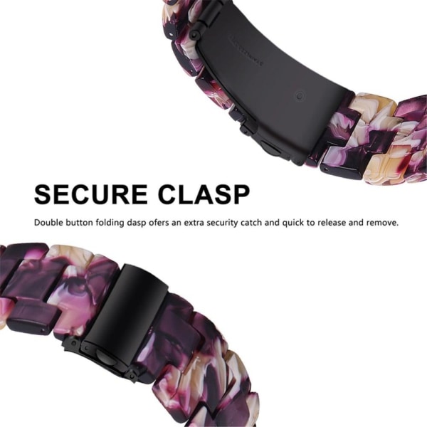 Apple Watch SE 2022 (44mm) urrem med 3 perler i resin med klart cover - Lilla Mix Purple