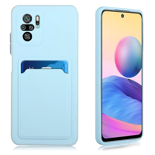 Card Holder Deksel til Xiaomi Redmi Note 10 / Note 10s - Babyblå Blue