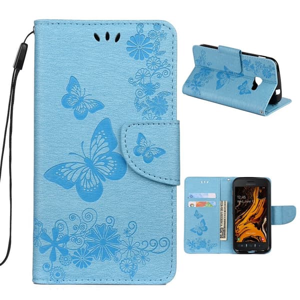 Butterfly Samsung Galaxy Xcover 4S Etui - Blå Blue