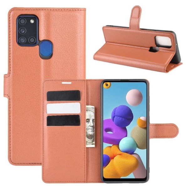 Classic Samsung Galaxy A21s flip etui - Brun Brown