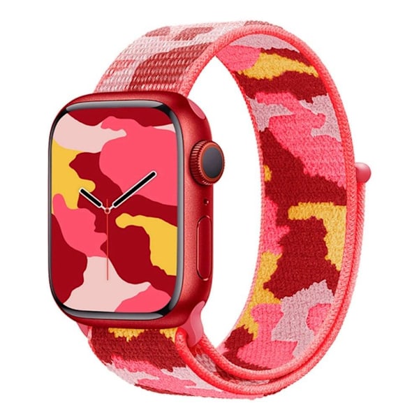 Apple Watch Series 8 (41mm) stealth camouflage nylon kellonhihna - Punainen Red