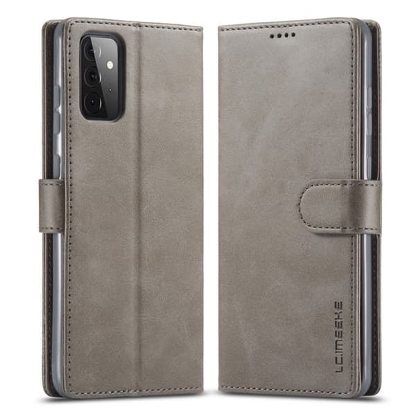 LC.Imeeke läder Samsung Galaxy A72 5G fodral - Silver/Grå Silvergrå