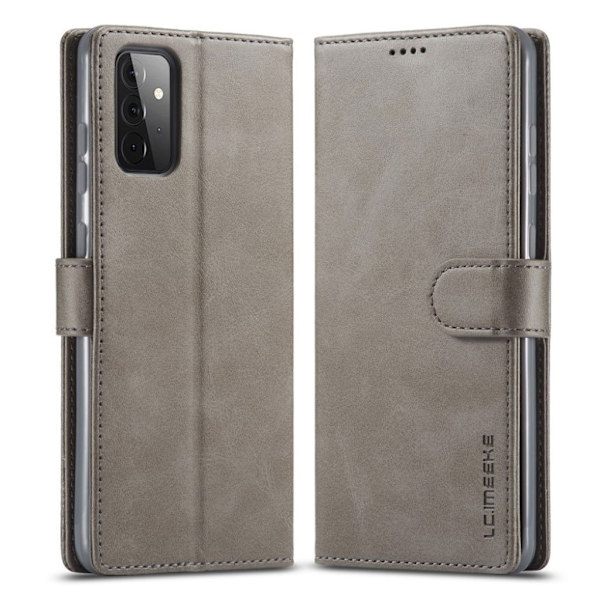 LC.IMEEKE Samsung Galaxy A72 5G flip case - Harmaa Silver grey
