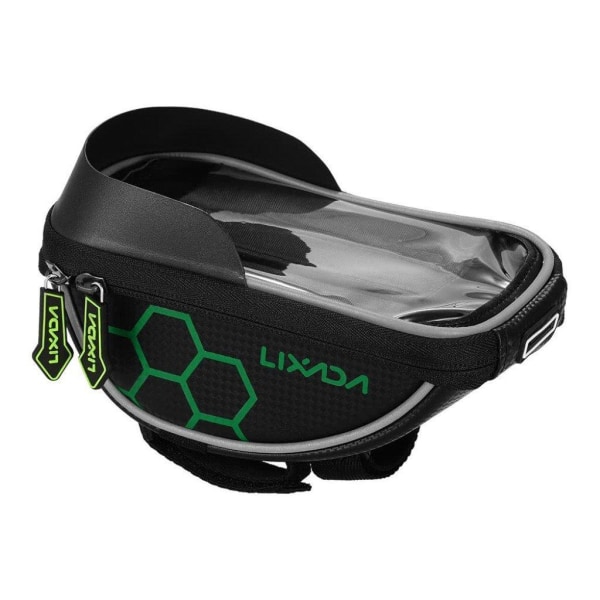 Lixada bicycle top tube touchscreen bag mount - Green Hexagon Pa Green
